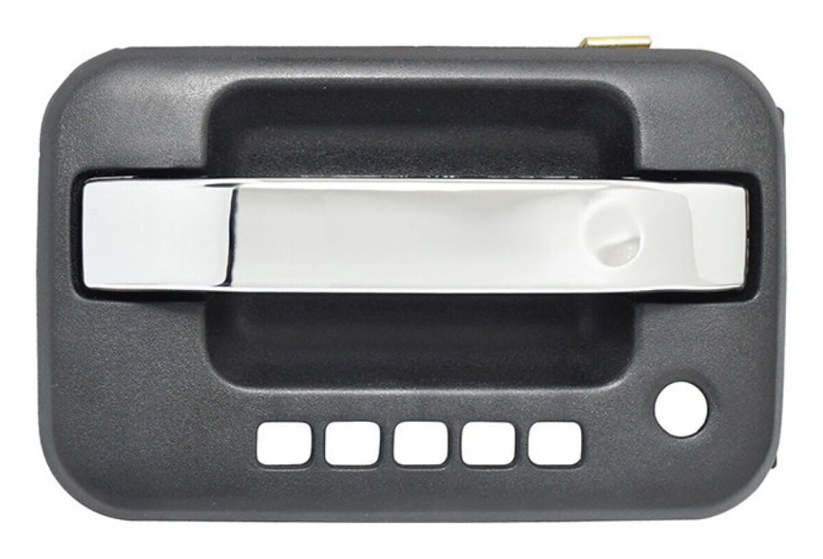 Manija Puerta Exterior Delantera Negro/Cromado Con Hoyos Para Llave Y Código Lado Conductor