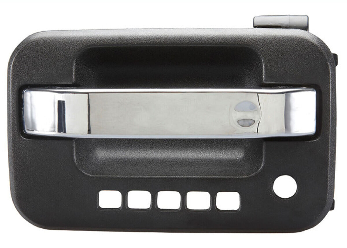 Manija Puerta Exterior Delantera Negro/Cromado Con Hoyos Para Llave Y Código Lado Conductor