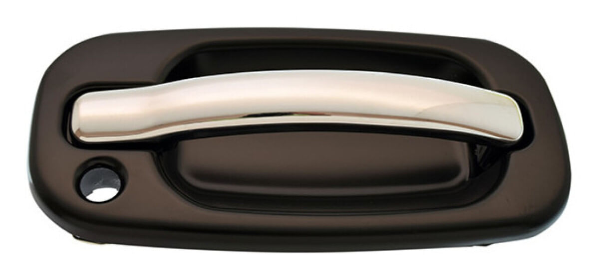 Manija Puerta Exterior Delantera Negro/Cromado Con Hoyo Para Llave Lado Pasajero