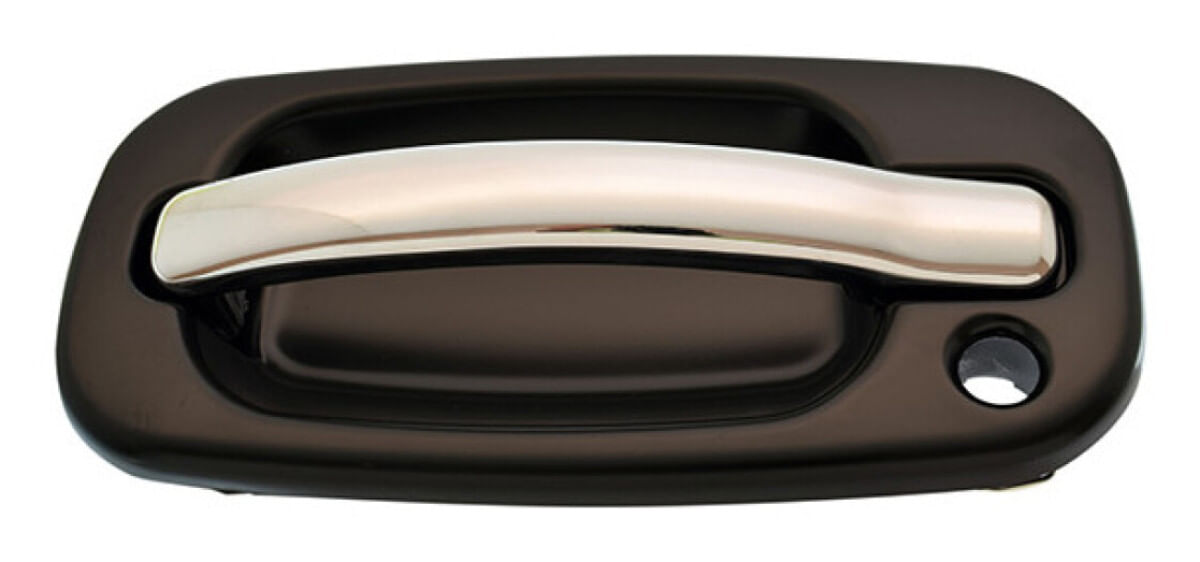 Manija Puerta Exterior Delantera Negro/Cromado Con Hoyo Para Llave Lado Conductor
