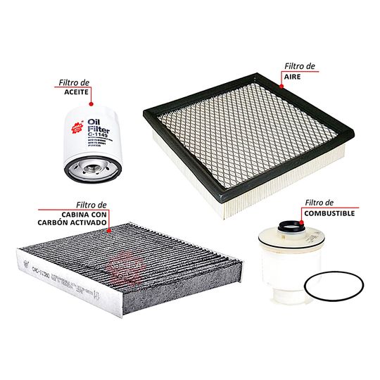 sakura-kit-de-filtros-carbon-activado-4-piezas-toyota-hilux-2018-2020-hilux-l4-2-7l-l4-2-8l-0