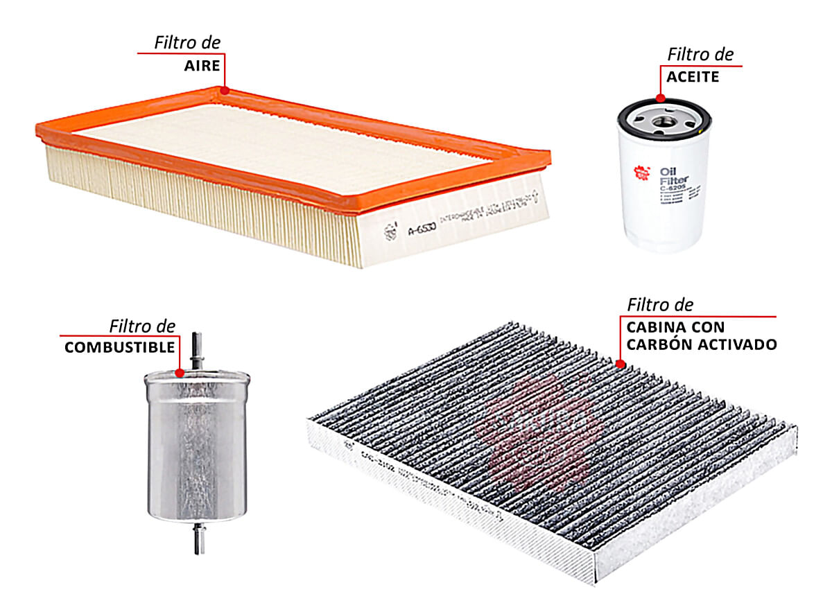 Kit De Filtros Carbón Activado 4 Piezas