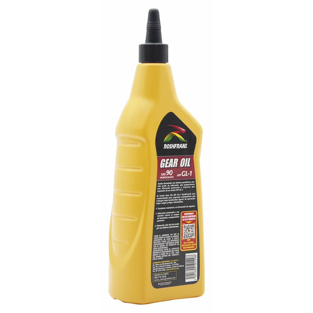 Roshfrans Aceite De Transmisión Estandar Sae 90 Gear Oil 950 Mililitros Masrefacciones 