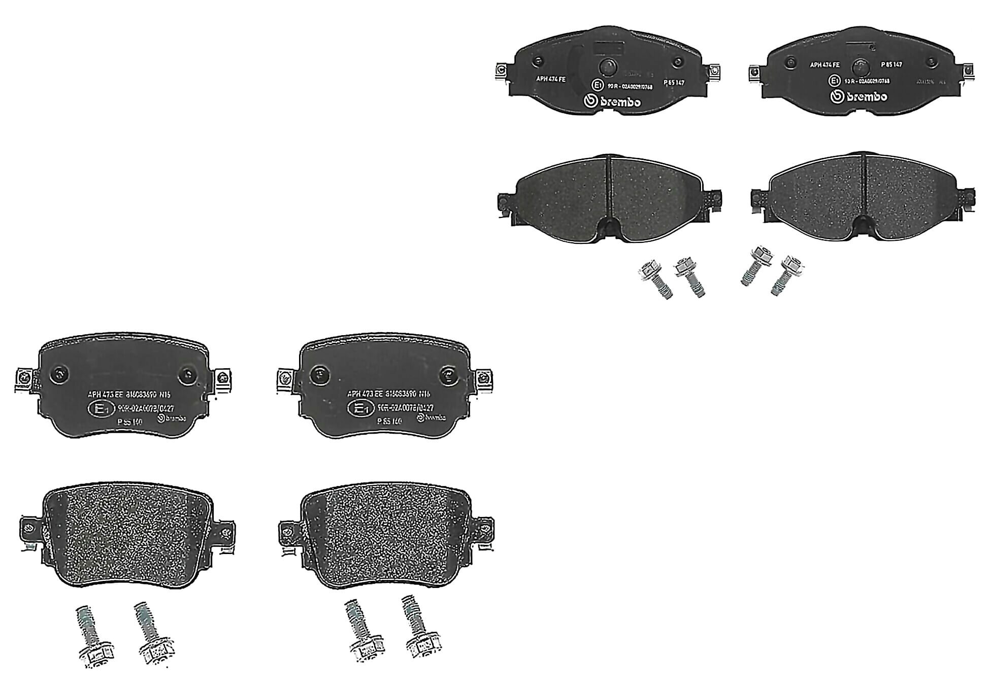 Kit De Balatas Bajos Metales Delanteras y Traseras