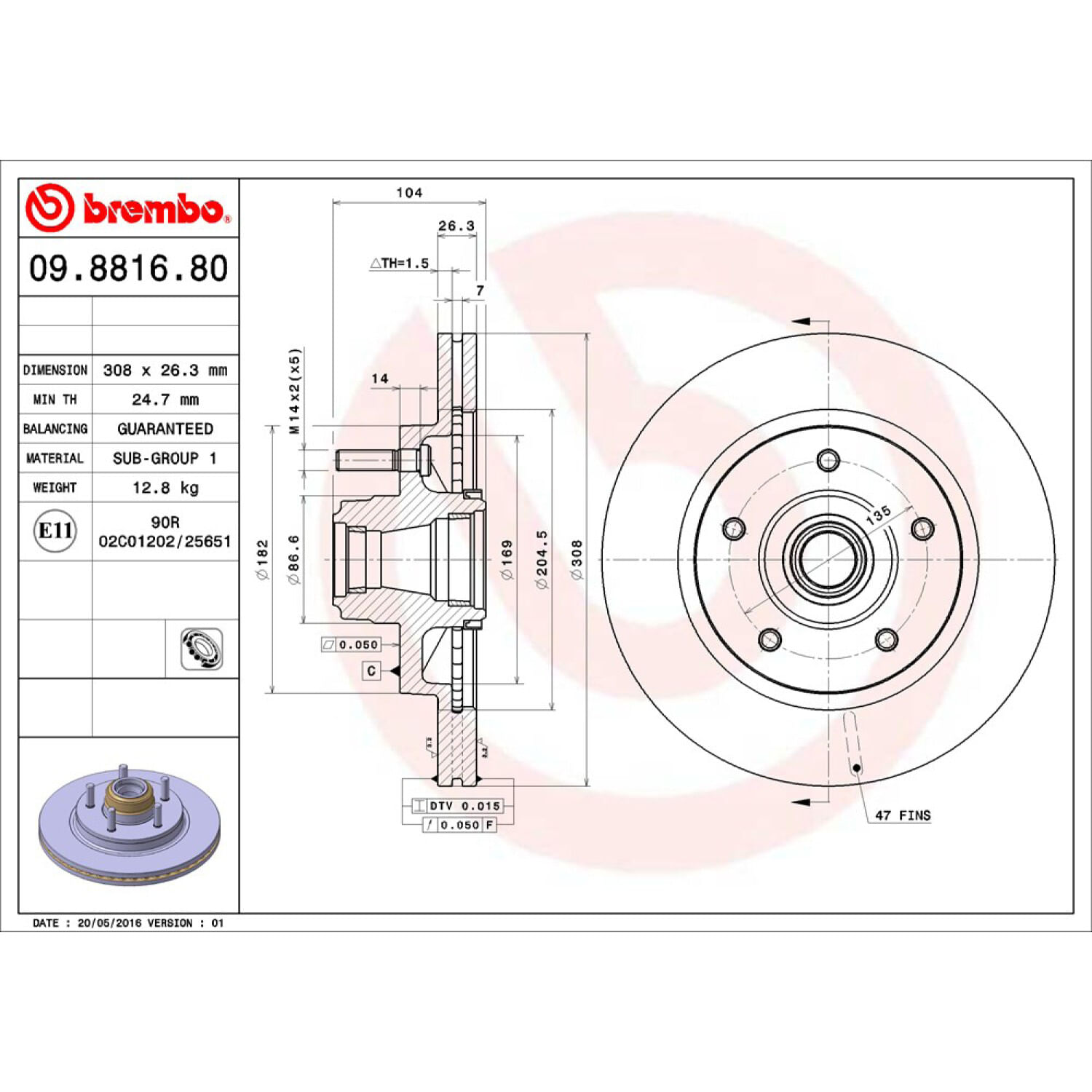 Disco Ventilado Delantero Lado Conductor O Pasajero