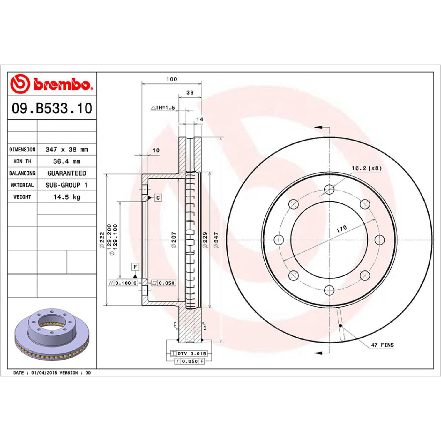 Disco Ventilado Delantero Lado Conductor O Pasajero