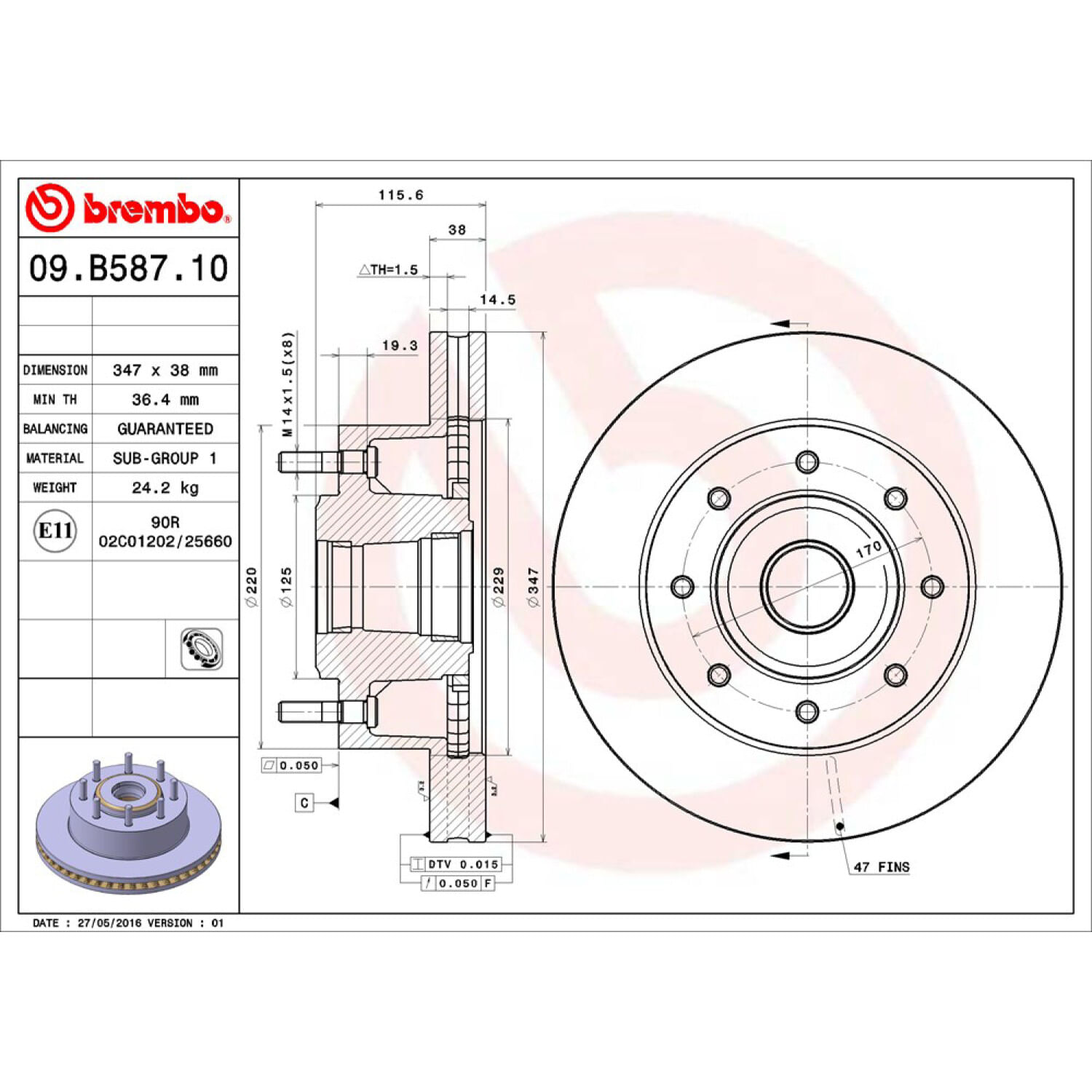 Disco Ventilado Delantero Lado Conductor O Pasajero