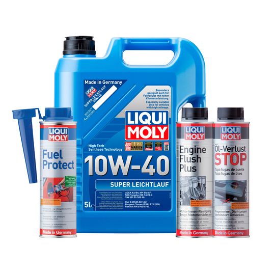 liqui-moly-kit-de-aceite-super-leichtlauf-10w40-enjuague-de-motor-y-aditivos-oel-verlust-stop-y-fuel-protect-0