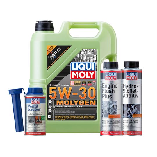 liqui-moly-kit-de-aceite-molygen-5w30-enjuague-de-motor-y-aditivos-hydro-stossel-y-ventil-sauber-0