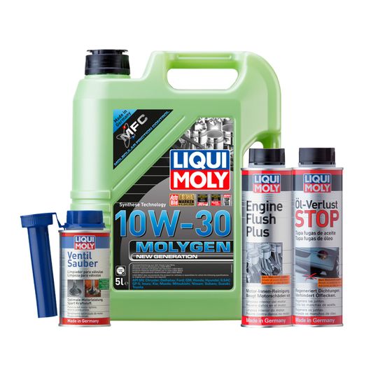 liqui-moly-kit-de-aceite-molygen-10w30-enjuague-de-motor-y-aditivos-oel-verlust-stop-y-ventil-sauber-0