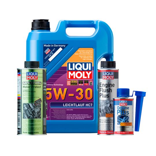liqui-moly-kit-de-aceite-leichtlauf-hc7-5w30-enjuague-de-motor-y-aditivos-motor-protect-molygen-y-octane-plus-0