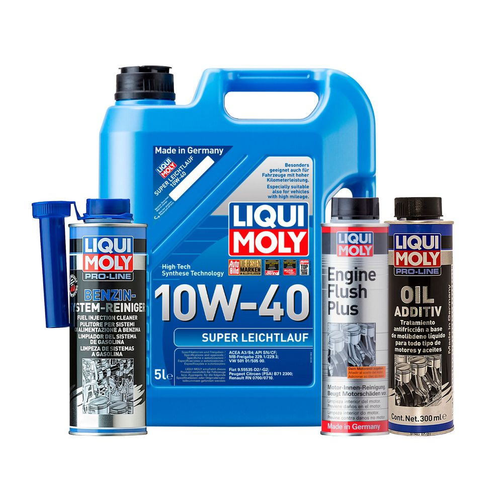 LIQUI MOLY Kit De Aceite Super Leichtlauf 10w40, Enjuague De Motor Y  Aditivos Pro Line Oil Additiv Y Pro-Line - masrefacciones
