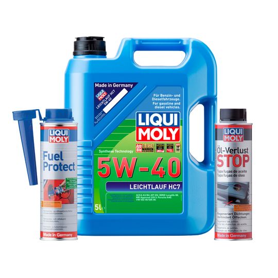 liqui-moly-kit-de-aceite-leichtlauf-hc7-5w40-y-aditivos-oel-verlust-stop-y-fuel-protect-0