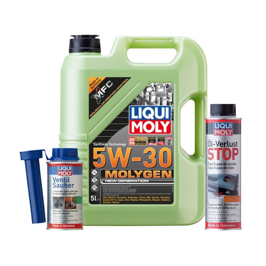 liqui-moly-kit-de-aceite-molygen-new-generation-5w30-y-aditivos-oel-verlust-stop-y-ventil-sauber-0