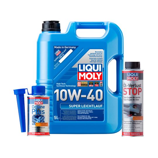 liqui-moly-kit-de-aceite-super-leichtlauf-10w40-y-aditivos-oel-verlust-stop-y-octane-plus-0