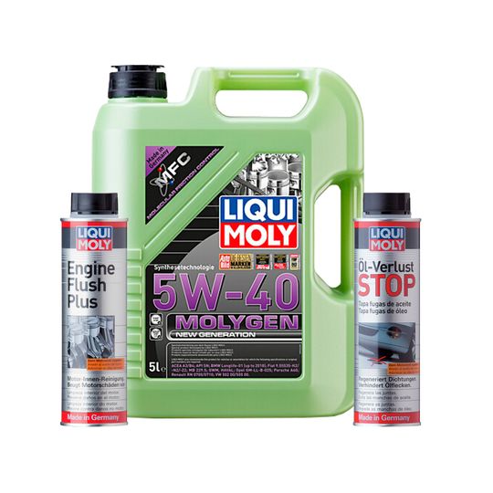 liqui-moly-kit-de-aceite-molygen-new-generation-5w40-enjuague-de-motor-y-aditivo-oel-verlust-stop-0
