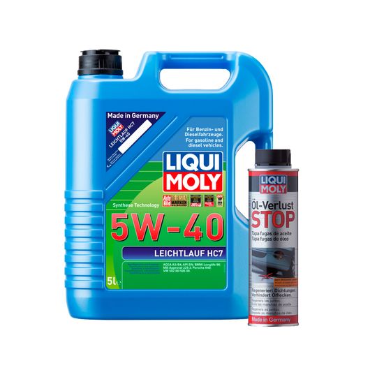 liqui-moly-kit-de-aceite-leichtlauf-hc7-5w40-y-aditivo-oel-verlust-stop-0