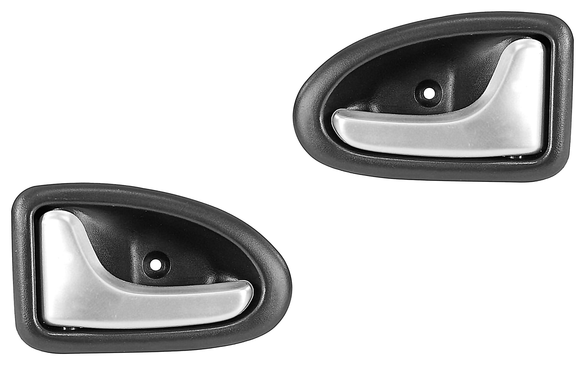 Par De Manijas De Puertas Interiores Delanteras Negras/Plateadas