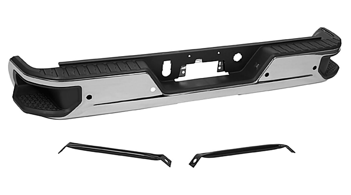 Defensa Trasera Cromada Sin Hoyo Para Sensor Con 1 Hoyo Para Escape