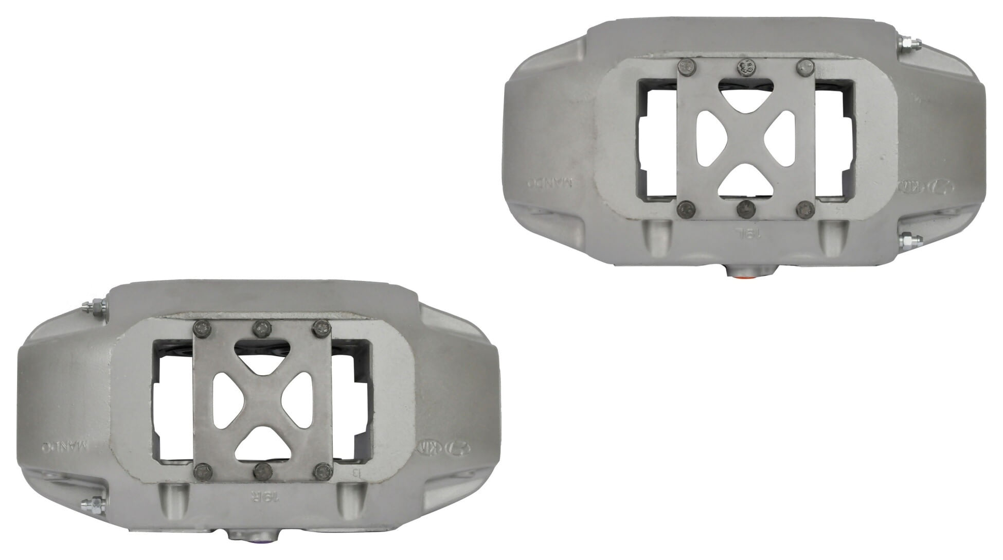 Par De Calipers De Freno 4 Pistones Acero Delanteros