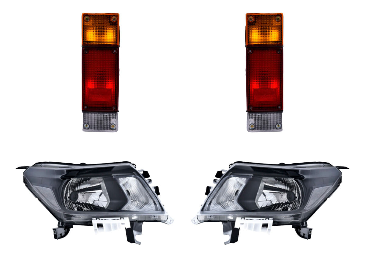 Kit De Faros Sin Foco Fondo Negro Y Calaveras (4 Piezas)