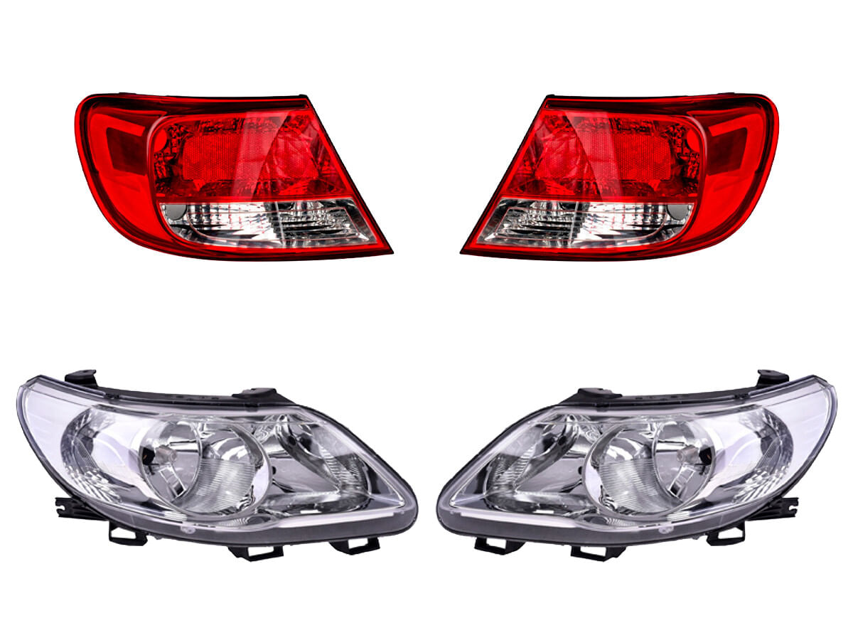 Kit De Faros Sin Foco Fondo Negro Y Calaveras Sin Foco (4 Piezas)