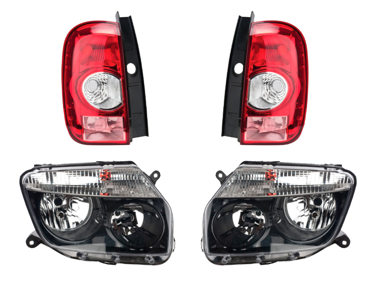 Kit De Faros Sin Foco Fondo Negro Y Calaveras Sin Foco (4 Piezas)
