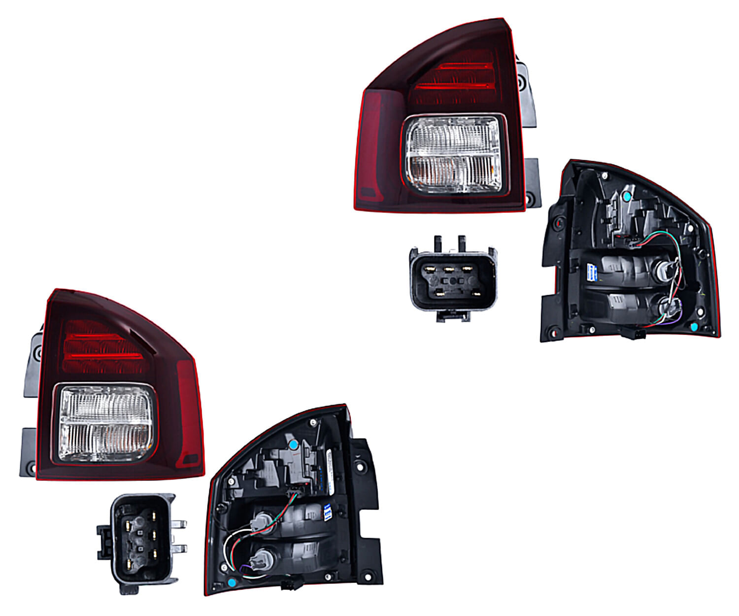 Par De Calaveras Roja/Obscura Con Leds