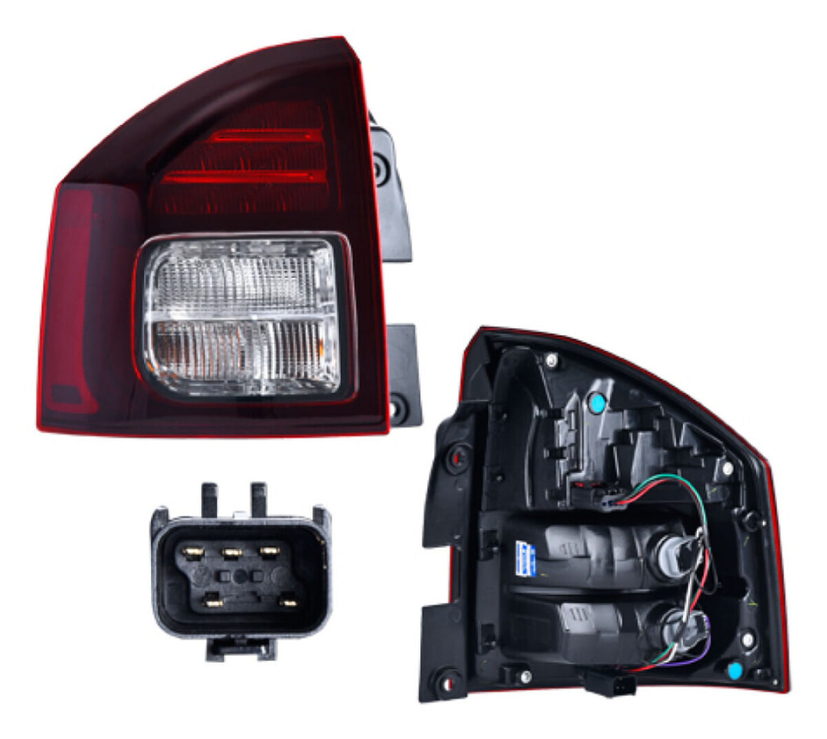 Calavera Roja/Obscura Con Leds Lado Conductor