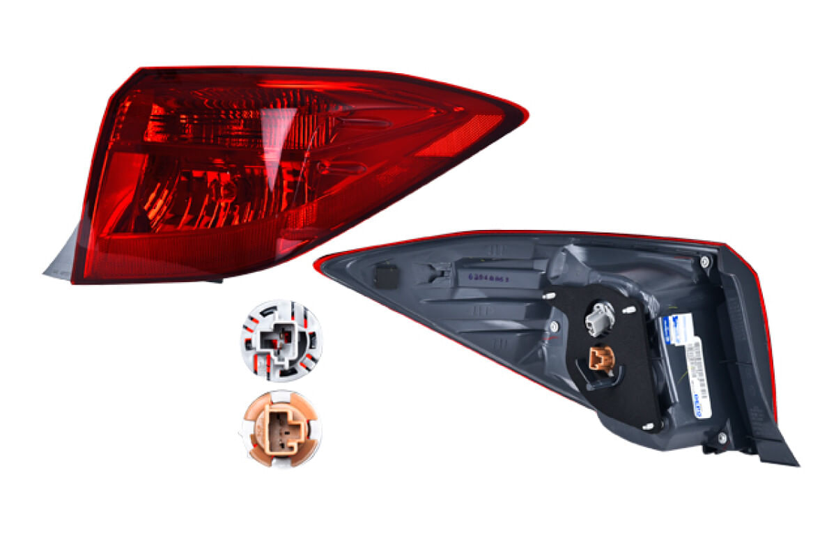 Calavera Exterior Roja Con Leds Lado Pasajero