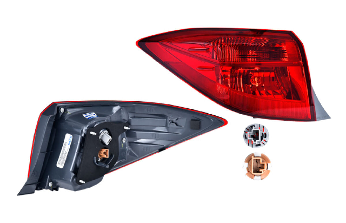 Calavera Exterior Roja Con Leds Lado Conductor