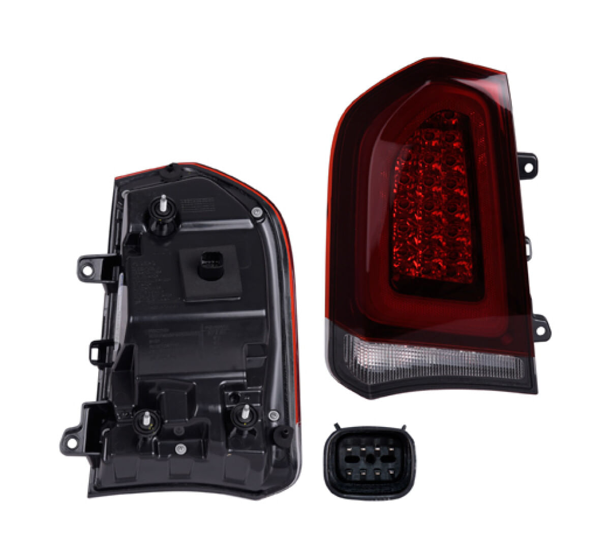 Calavera Roja/Obscura Con Leds Lado Conductor