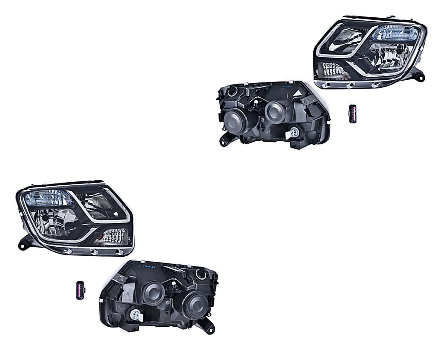 Par De Faros Manual/Eléctrico Para Foco Halógeno Sin Foco