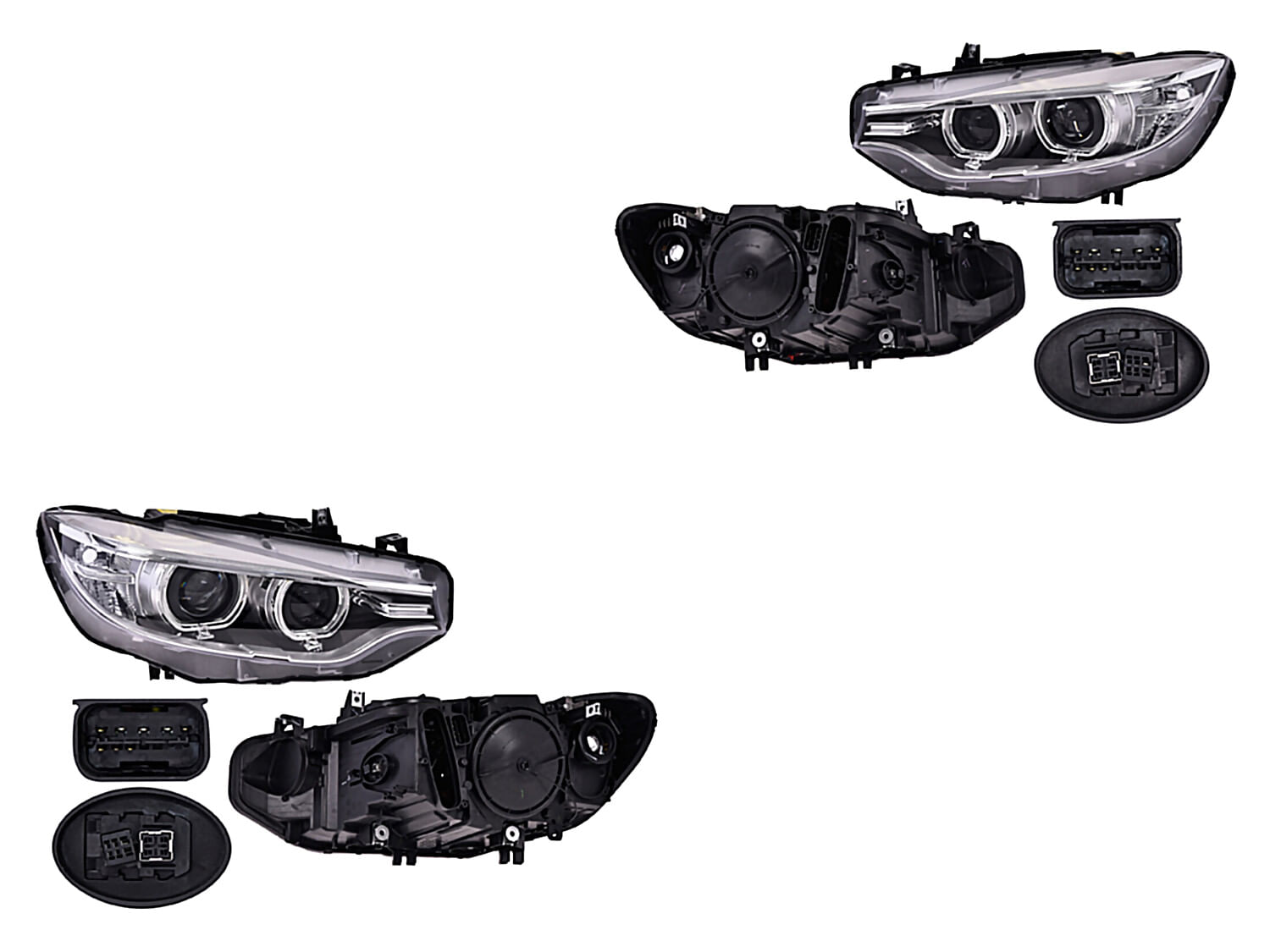 Par De Faros Eléctrico Con Motor Para Foco Xenón Sin Foco Con Leds