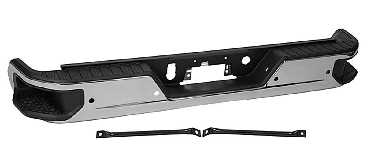 Defensa Trasera Cromada Con Hoyo Para Sensor Con 1 Hoyo Para Escape