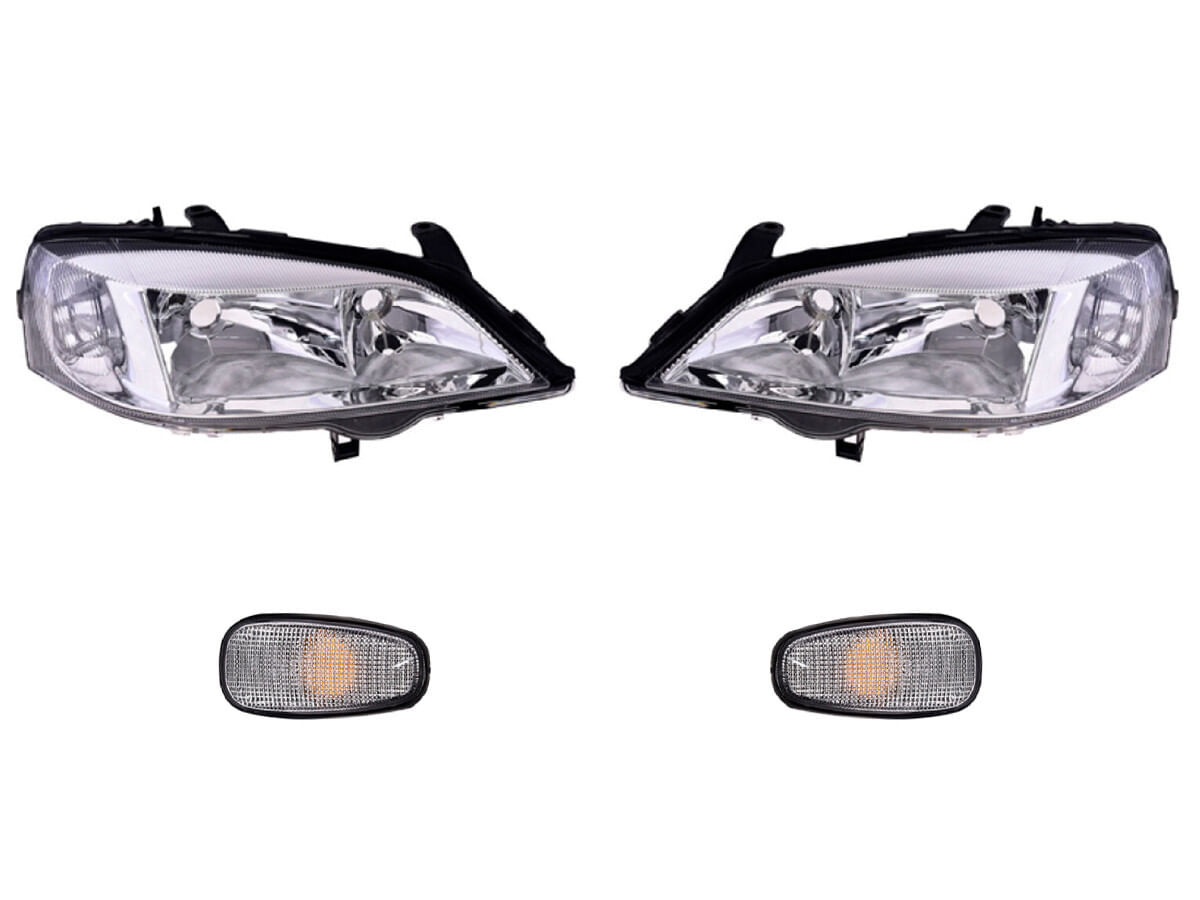 Kit De Faros Con Base Para Foco Halógeno Sin Foco Sin Motor Y Cuartos (4 Piezas)