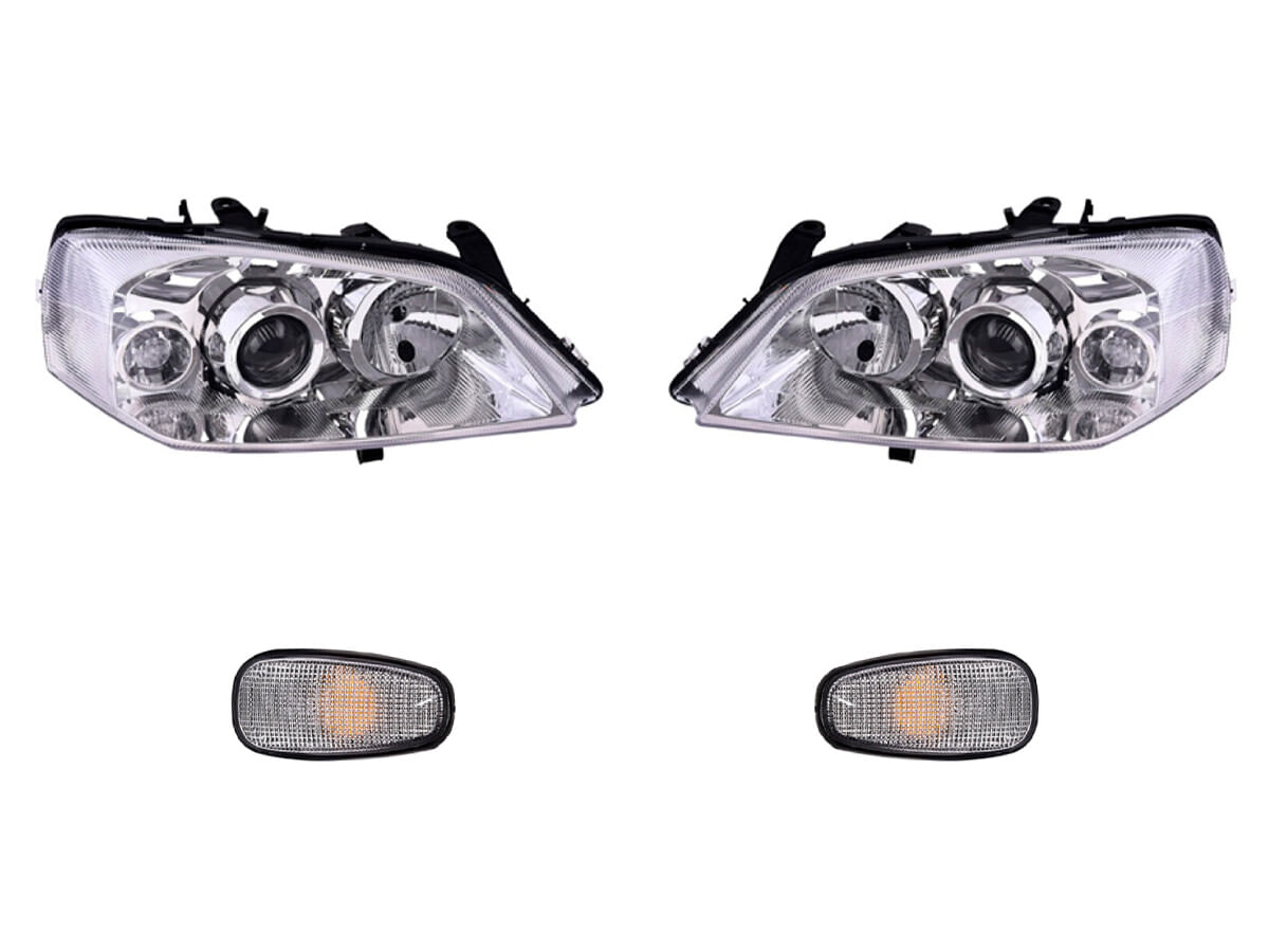 Kit De Faros Para Foco Halógeno Sin Foco Fondo Cromado Y Cuartos (4 Piezas)