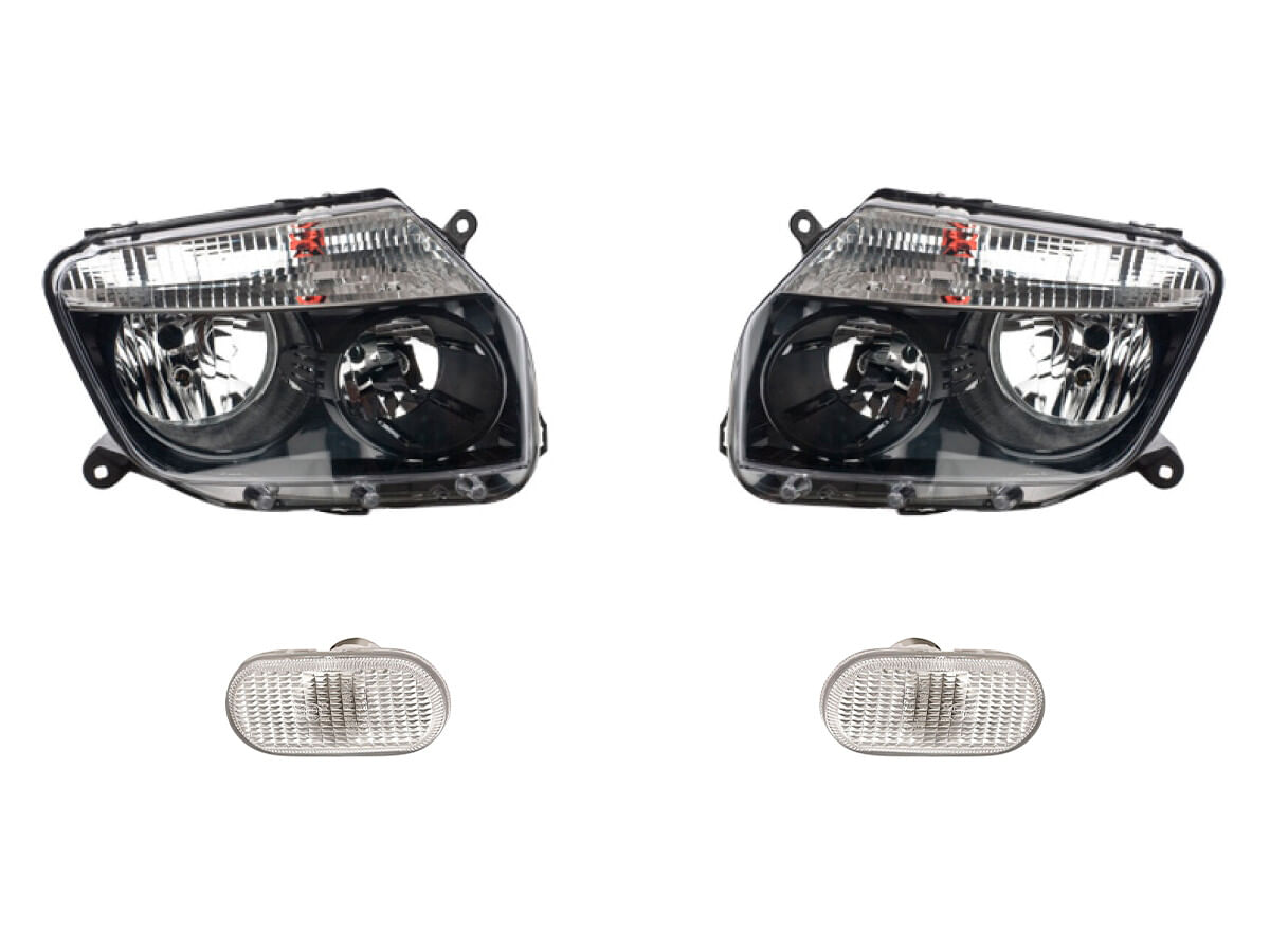 Kit De Faros Sin Foco Fondo Negro Y Cuartos Blanco (4 Piezas)