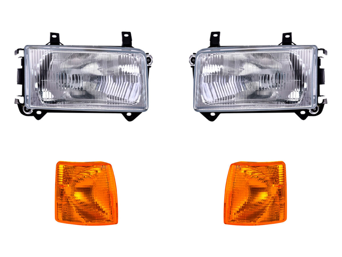 Kit De Faros Con Base Para Foco Halógeno Sin Foco Y Cuartos Ámbar (4 Piezas)