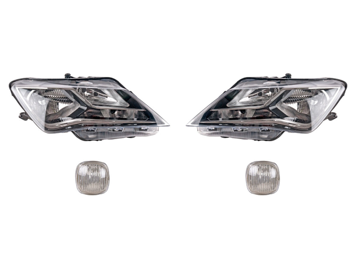 Kit De Faros Para Foco Halógeno Sin Foco Con Motor Y Cuartos Claro (4 Piezas)