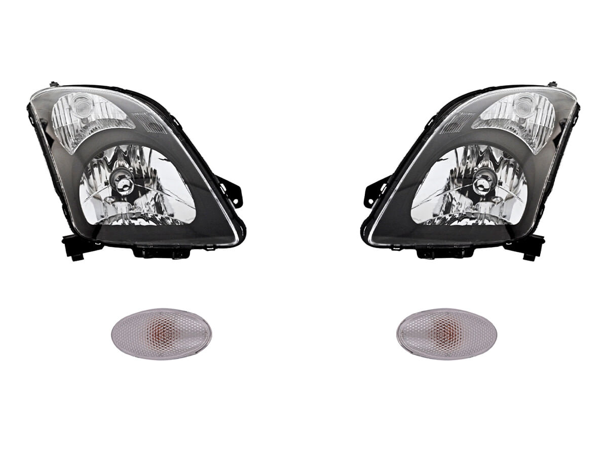 Kit De Faros Para Foco Halógeno Fondo Negro Y Cuartos (4 Piezas)