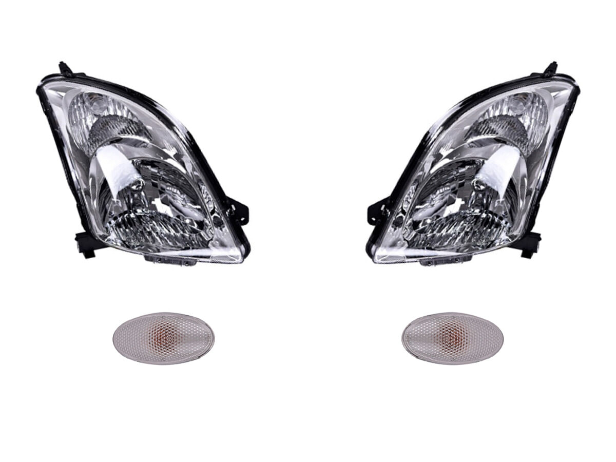 Kit De Faros Para Foco Halógeno Sin Foco Fondo Cromado Y Cuartos (4 Piezas)