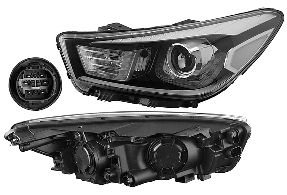 Faro Para Foco Halógeno Sin Foco Con Leds Lado Conductor