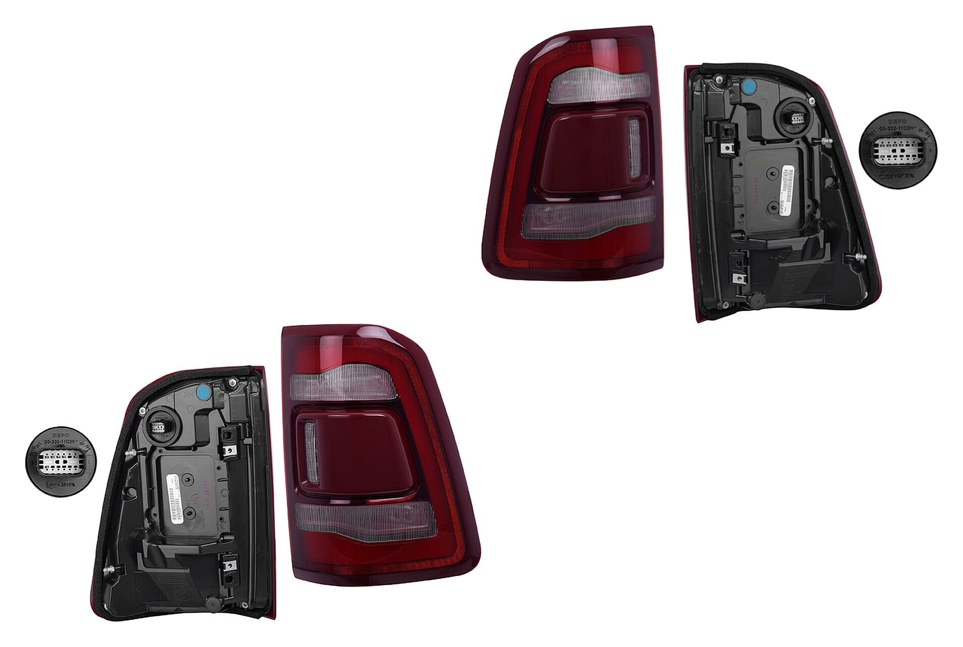 Par De Calaveras Filo Rojo Con Leds Sin Sensor De Punto Ciego