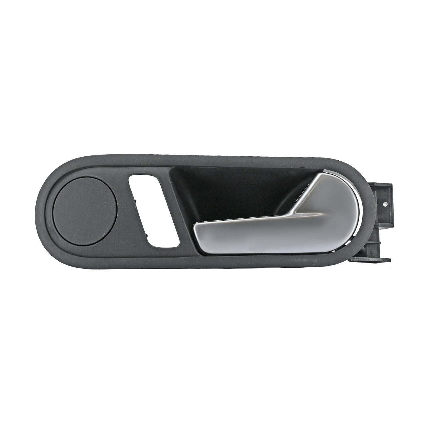 Manija Puerta Interior Delantera Negra/Plata Con Hoyo Para Seguro Lado Pasajero