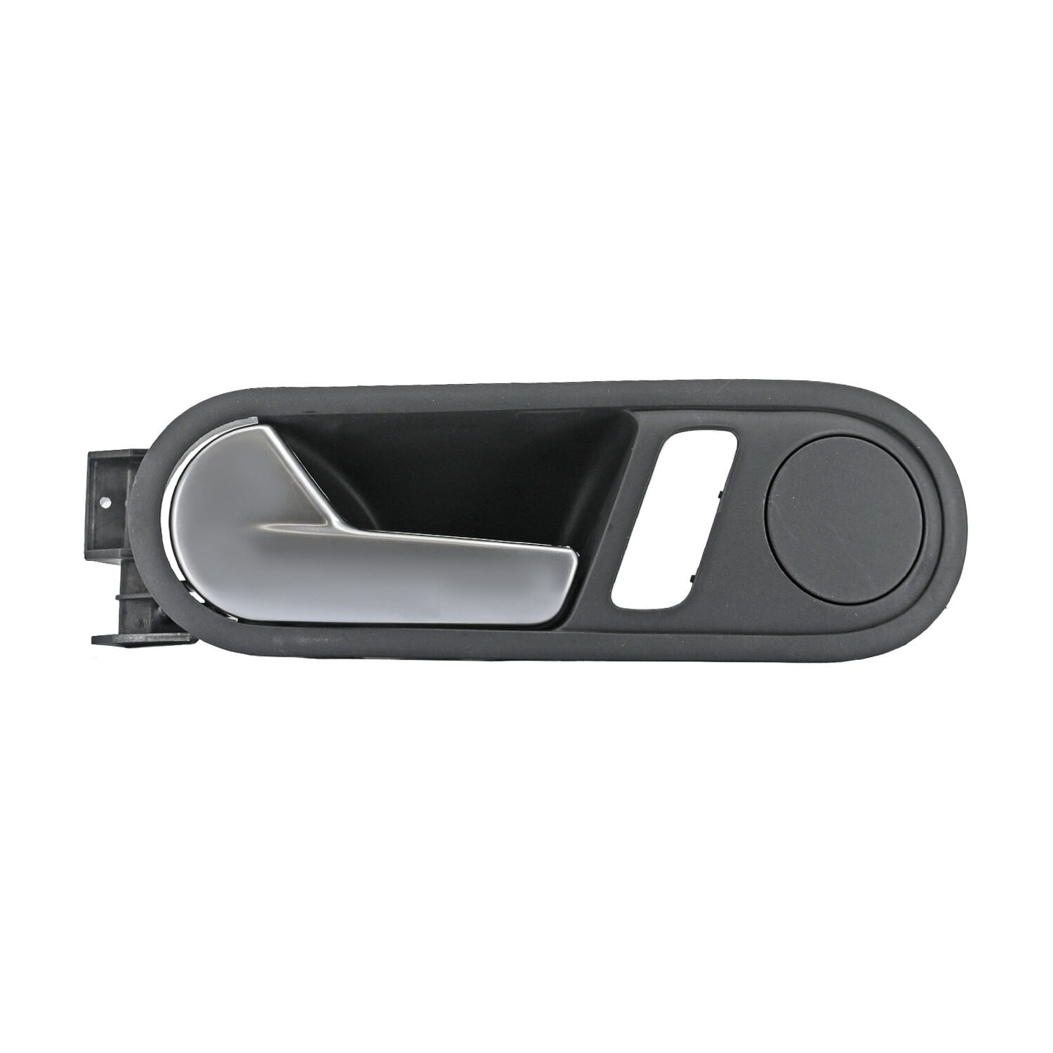 Manija Puerta Interior Delantera Negra/Plata Con Hoyo Para Seguro Lado Conductor