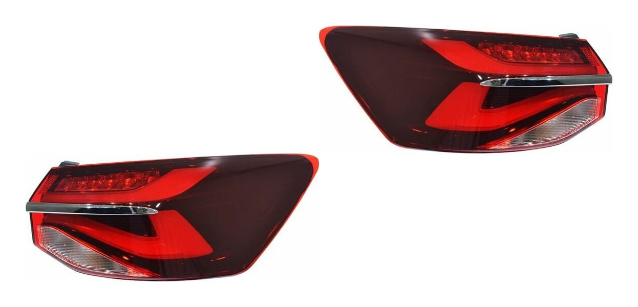 Par De Calaveras Exterior Filo Cromado Leds