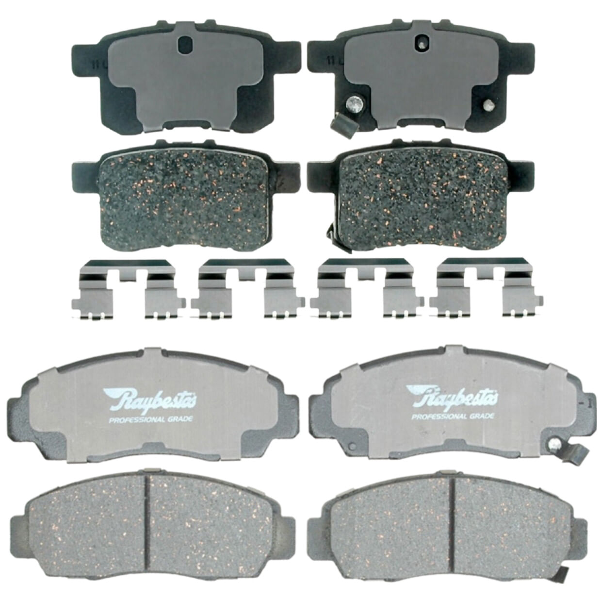 Kit De Balatas Cerámicas Delanteras Y Traseras Professional Grade