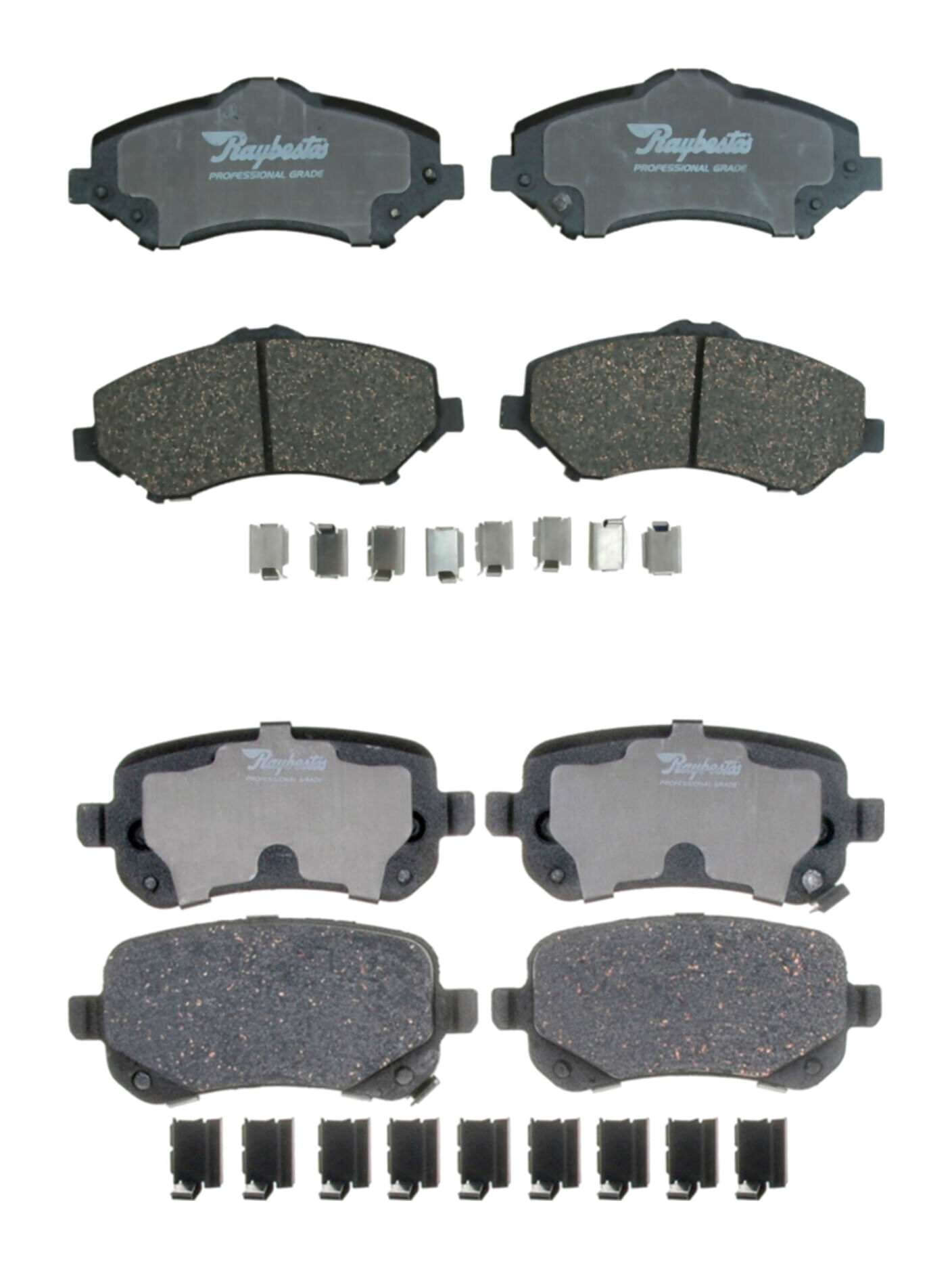 Kit De Balatas Cerámicas Delanteras Y Traseras Professional Grade