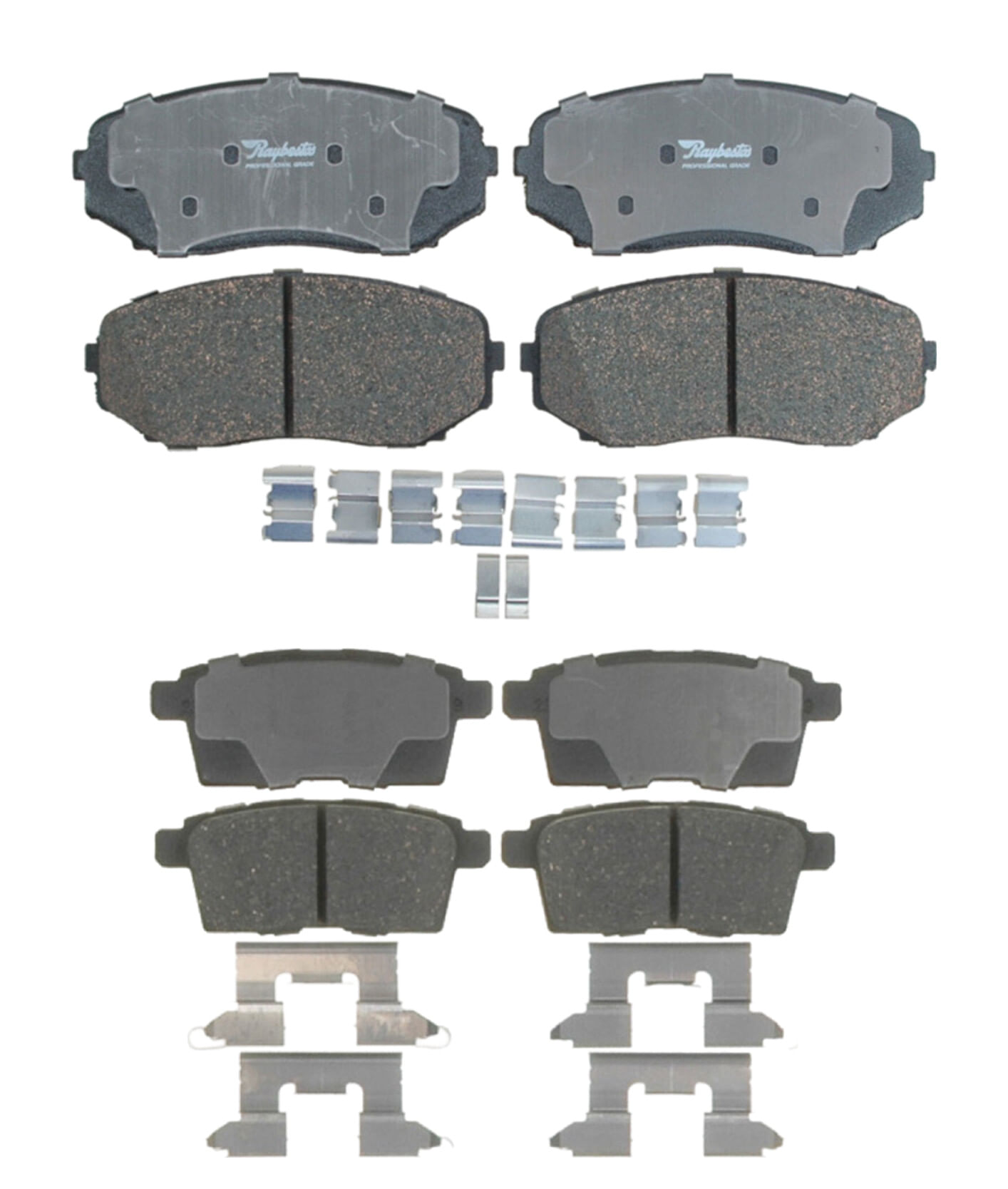 Kit De Balatas Cerámicas Delanteras Y Traseras Professional Grade